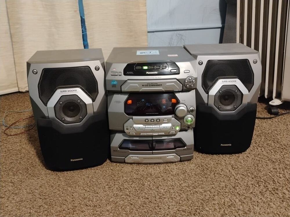 VTG Panasonic SA-AK27 5 CD Changer Dual Casette Tape Speakers for parts